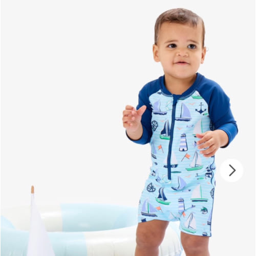 Boys Long Sleeve One Piece Rash Guard