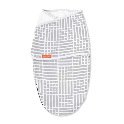 SwaddleMe Whisper Quiet Swaddle with Easy Change – Size Small/Medium, 0-3 Months, 1-Pack (Square Dance)