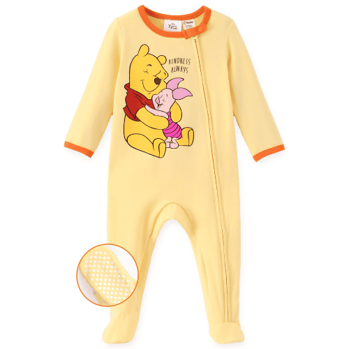 Disney Winnie the Pooh Baby Girls Boys Footed Coverall Long Sleeve Zipper Romper One-Piece Outfit