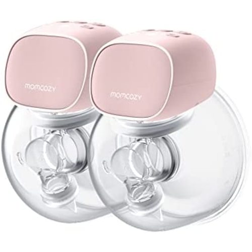 Momcozy S9 Pro Wearable Breast Pump, Hands-Free Breast Pump of Longest Battery Life & LED Display, Double Portable Electric Breast Pump with 2 Modes & 9 Levels - 24mm, 2 Pack Pink