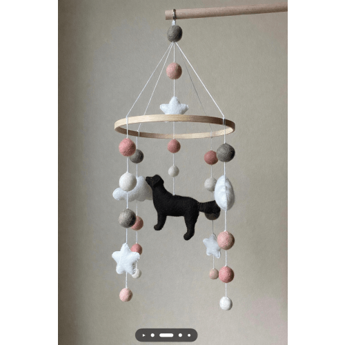 Dog mobile for nursery, golden retriever dog baby mobile, gender neutral mobile, Puppy cat mobile felt, Felt ball mobile crib, boho nursery