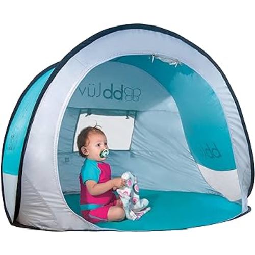 bblüv Sunkitö Tente de jeu pop-up pour bébé et auvent abri solaire avec FPS 50 + moustiquaire, parfaite pour bébé à la plage, au parc, en camping ou dans la salle de jeux, se replie à plat pour un