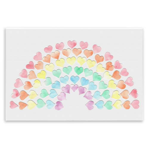 Stupell Industries Rainbow of Hearts Landscape Painting Unframed Art Print Wall Art, 19 x 13
