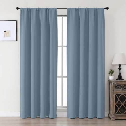 MKHILL Aether 40x72 Mineral Blackout Curtains 2 Panels, 72 Inch Long Thermal Drapes for French Door Sliding Glass Door, Each 40" W x 72" L