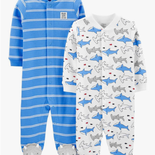 Simple Joys by Carter's Baby Boys' 2-Way Zip Thermal Footed Sleep and Play, Pack of 2