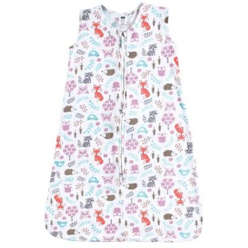 Hudson Baby Infant Girls Cotton Sleeveless Wearable Sleeping Bag, Sack, Blanket, Woodland Fox, 6-12 Months