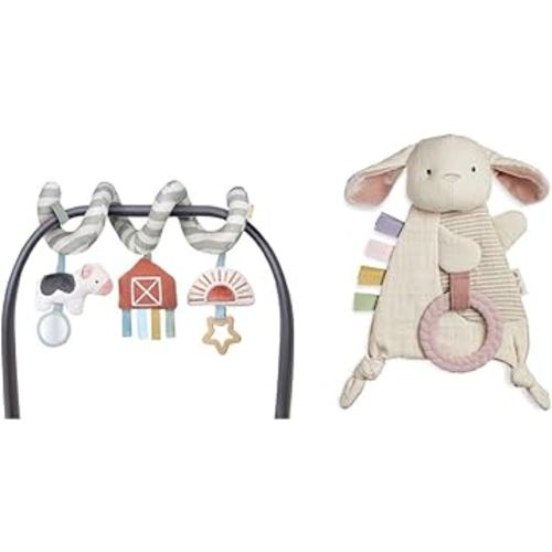 Itzy Ritzy Car Seat & Stroller Toys with Bunny Teether for Ages 0 Months and Up