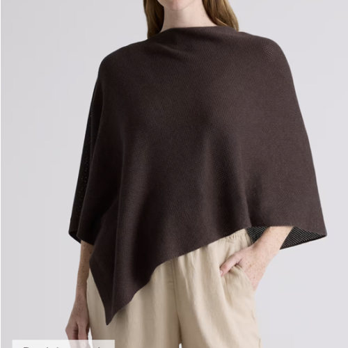 Lightweight Cotton Cashmere Nursing Shawl in Mocha Heather