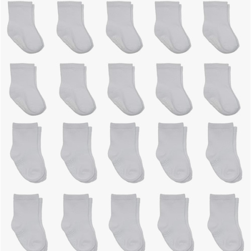 Little Me 20-Pack Newborn Baby Infant & Toddler Unisex Socks, 0-12/12-24 Months, Assorted Size Pack, White