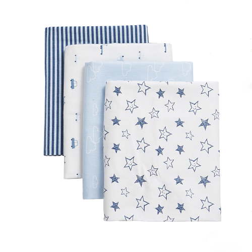 George Baby Boys Organic Cotton Flannel Receiving Blankets (4 Count) - Walmart.ca