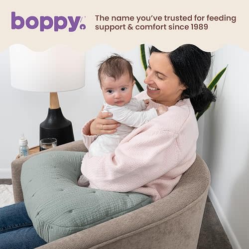Boppy Nursing Pillow, Cotton Muslin Ergonomic Breastfeeding Support Pillow