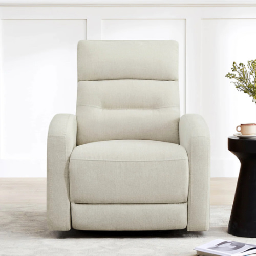 Chita Power Swivel Glider Recliner- linen fabric with upgraded adjustable headrest