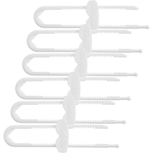 Dreambaby Sliding Cabinet Locks - Child Proof Cabinet Latches - For Kitchen, Bathroom Storage Doors Handles & Knobs - Suitable for Round & D-Shaped Handles - 6 Pack - White - Model L715