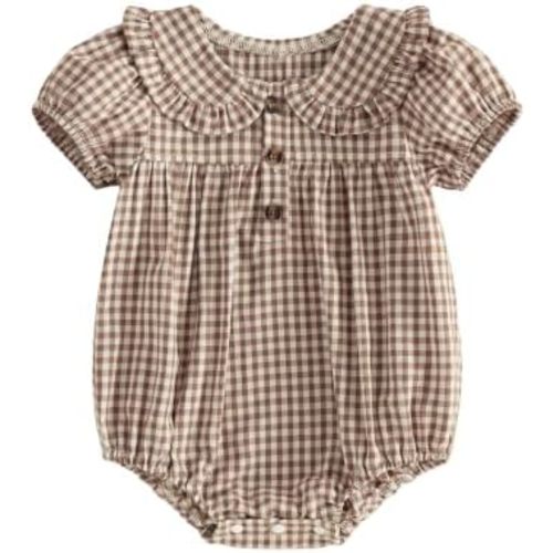 Infant Girl Clothes Short Sleeve Romper Peter Pan Collar Summer Outfits