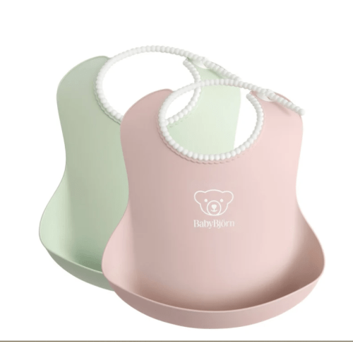 Baby Bib in Powder Green & Powder Pink, Set of 2 | Over The Moon