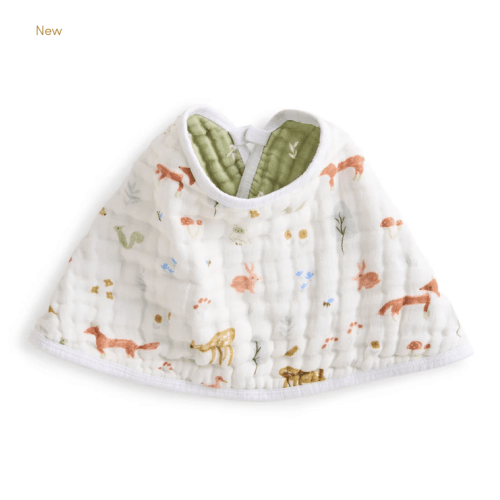 aden + anais Essentials Cotton Muslin Burpy Bib in Sage Woodland