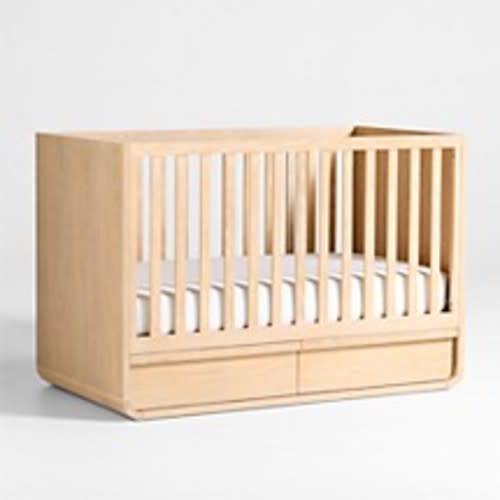 Mira Natural Oak Wood Convertible Storage Crib - $1,300