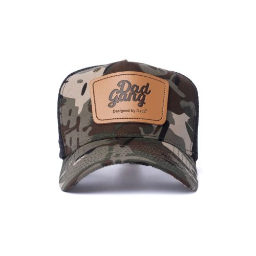 Leather Patch trucker - Black/Camo – dadgang.co
