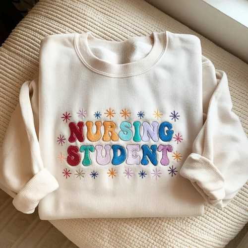 Embroidered Nursing Student Sweatshirt, Future Nurse Apparel, Cotton Blend Comfort