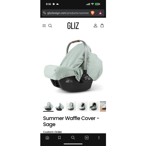 Gliz Design | Summer Waffle Car Sea Cover - Sage