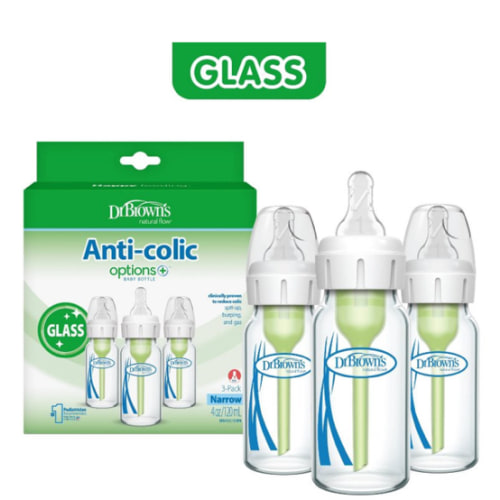 Dr. Brown's Anti-Colic Narrow Glass
Options+ Baby Bottles - 4 fl oz/3pk: