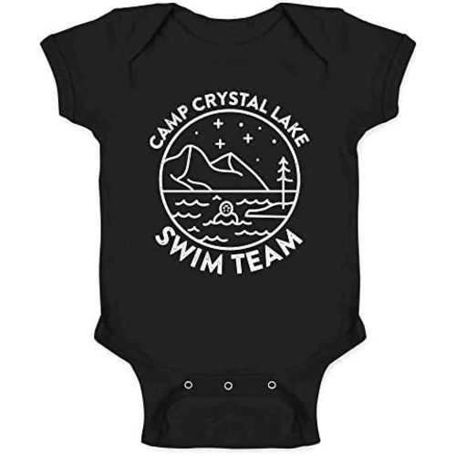 Pop Threads Camp Crystal Lake Swim Team Halloween Horror Infant Baby Boy Girl Bodysuit