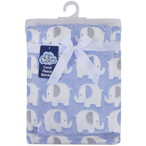 Big Softies Coral Fleece - Blue Elephant