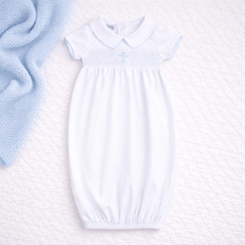 Blessed Smocked Gown - Blue