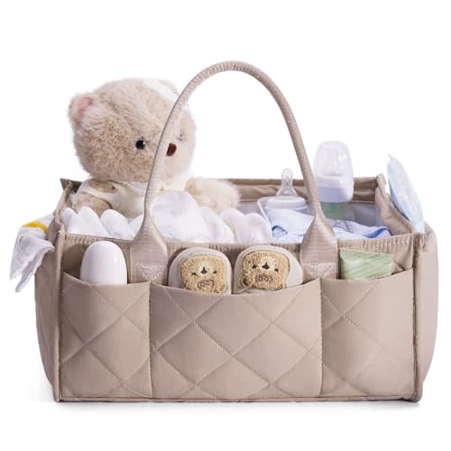 CEI-CEI Baby Diaper Caddy Organizer Handbags Large Nursery Storage Basket Handbags with Handles for Newborn Essentials, Car Diaper Organizer, Gift for Baby Shower
