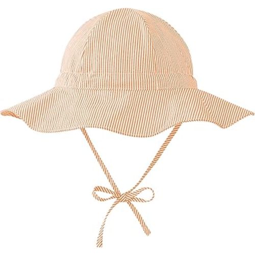 Zando UPF 50+ Baby Sun Hat for Baby Girl Boy 0-4T - Wide Brim Toddler Bucket Hat Adjustable Strap Infant Hats for Outdoor