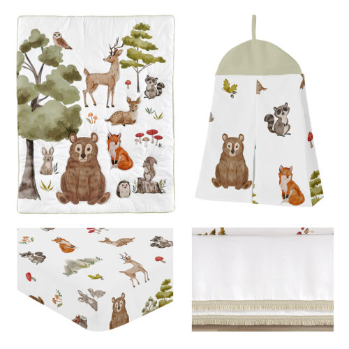 Sweet Jojo Designs Watercolor Woodland Forest Animals 4 Piece Crib Bedding Set by Sweet Jojo Designs | Wayfair