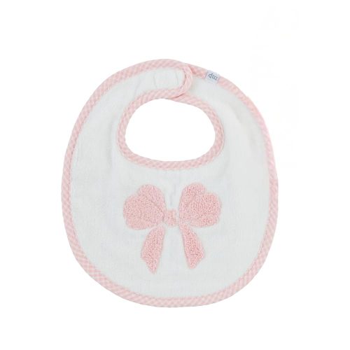 Mud Pie Children's Pink Boucle Bow Bib; One Size Fits Most