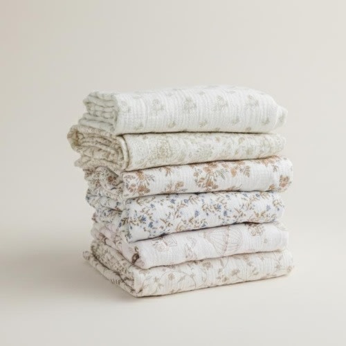 Baby Swaddle Blanket Set Nursery Essential Newborn Gift Gender Neutral Floral Design Bear Print Muslin Wrap Summer Breathable organic Cotton