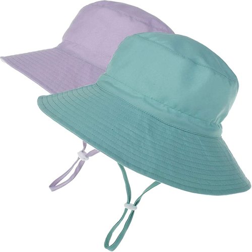 MaxNova Baby Sun Hat UPF 50+ Bucket Hat Wide Brim 0-7 Years 2pack