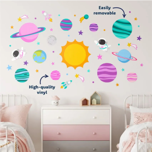 Pink Space Wall Stickers