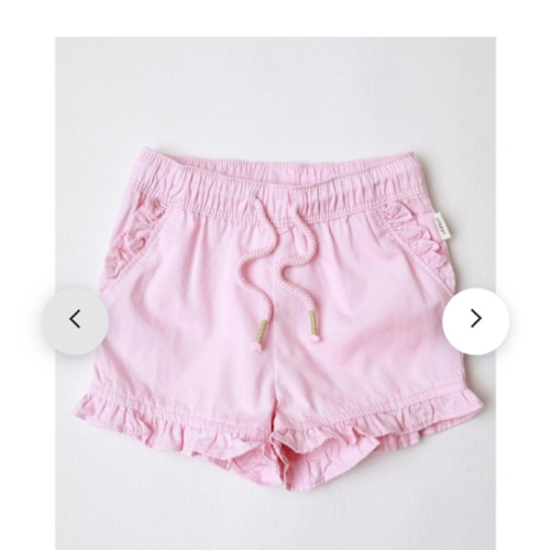 Essential Ruffle Plain Shorts in Light Pink
