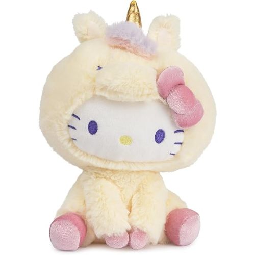 GUND Sanrio Hello Kitty Unicorn Plush Toy, Premium Stuffed Animal for Ages 1 and Up, Yellow, 6”