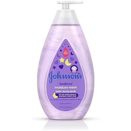 Johnson's Baby Bedtime Moisture Body Wash, Soothing NaturalCalm Aromas, Nighttime Bath Wash to Help Calm Baby Before Bed, Baby Wash, No added Parabens & Sulfates, 27.1 fl. oz