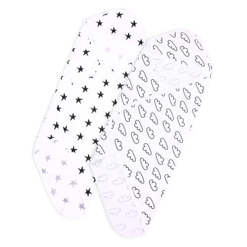 Little Star Organic Baby Infant Hooded Bath Towel, Cotton Blend, 2 Pack, Shower Gift, White-Black