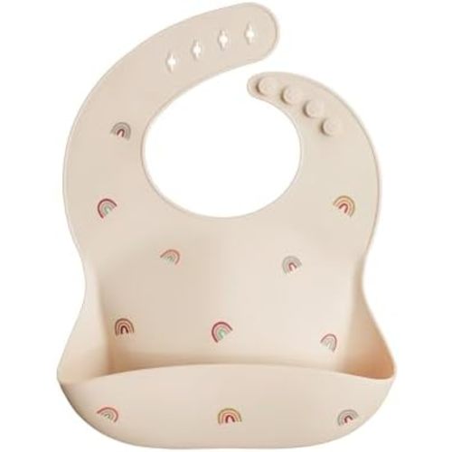 mushie Silicone Baby Bib | Rainbows