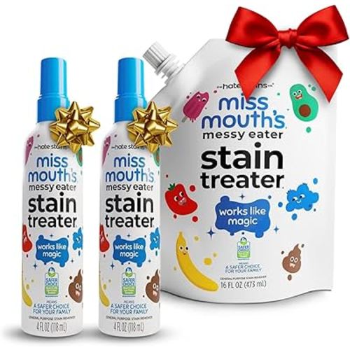 Miss Mouth's Messy Eater Stain Treater - 2 Pack Stain Remover Spray and 16oz Refill Pouch