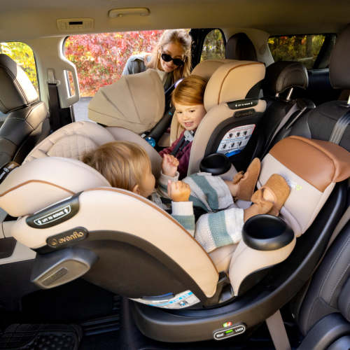 Revolve360 Slim 2-in-1 Rotating Car Seat with Green & Gentle Fabric