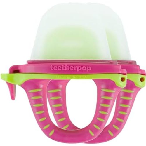 Teetherpop Fillable Freezable Feeder – Spill-Proof Design for Baby Led Weaning – Perfect for Breastmilk Storage, Smoothies, or Purees – Baby Feeding Essentials (PinkLimon)
