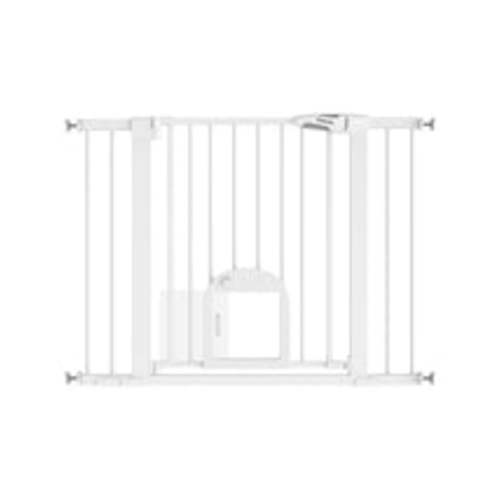 Stylish Baby Gate with Adjustable Acrylic Pet Door | Babelio T7 | 29-43" W 30" T
