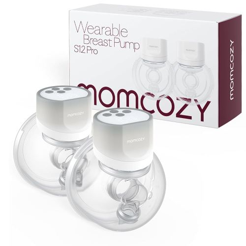 Momcozy Wearable Electric Breast Pump S12Pro Portable, Wireless, Adjustable Suction, Soft DoubleFit Flanges, Smart Display 24mm, 2 Count, Charcoal Gray