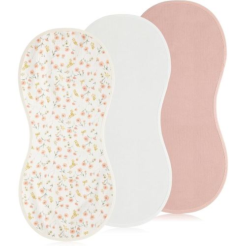 3 Pcs Changing Pad Liners Fits in Peanut Shape Changing Pad Waterproof Diaper Mats Organic Cotton Peanut Mats are Warm on a Baby's Back, Washable Reusable(Beautiful Style,Pink)