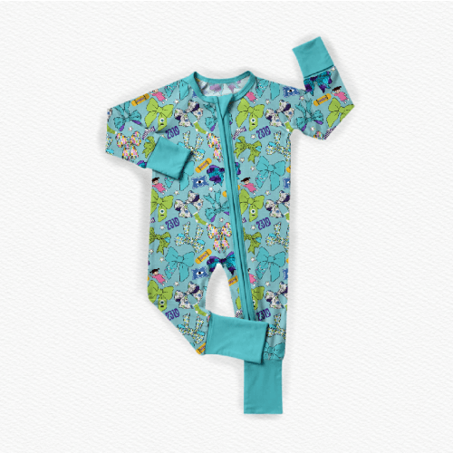 Monster Bows Bamboo Zippy Pajamas