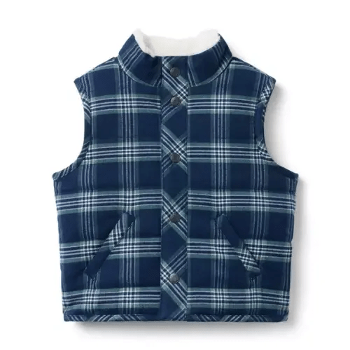 Boy Merchant Marine Plaid The Cozy Plaid Vest by Janie and Jack