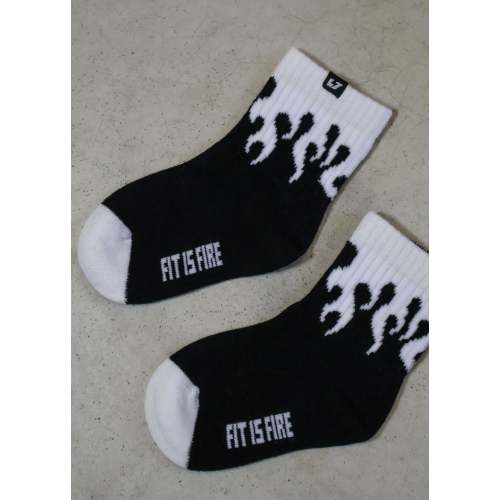White Flame Crew Socks