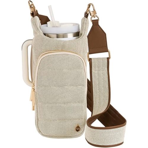 WanderFull® Original HydroBag® HANDLE™ Zipper Slot for Handle, Hands-Free Crossbody Water Bottle Holder & Tumbler Accessories